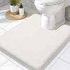 image:imageSmiry Memory Foam Bath Mat 36x24 Extra Soft and Absorbent Bathroom Mats Non Slip Washable Carpet for Floor Shower and Tub BlackIvory White