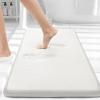 image:imageSmiry Memory Foam Bath Mat 36x24 Extra Soft and Absorbent Bathroom Mats Non Slip Washable Carpet for Floor Shower and Tub BlackIvory White