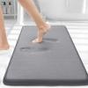 image:imageSmiry Memory Foam Bath Mat 36x24 Extra Soft and Absorbent Bathroom Mats Non Slip Washable Carpet for Floor Shower and Tub BlackMedium Grey