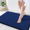 image:imageSmiry Memory Foam Bath Mat 36x24 Extra Soft and Absorbent Bathroom Mats Non Slip Washable Carpet for Floor Shower and Tub BlackNavy Blue