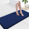 image:imageSmiry Memory Foam Bath Mat 36x24 Extra Soft and Absorbent Bathroom Mats Non Slip Washable Carpet for Floor Shower and Tub BlackNavy Blue