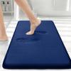 image:imageSmiry Memory Foam Bath Mat 36x24 Extra Soft and Absorbent Bathroom Mats Non Slip Washable Carpet for Floor Shower and Tub BlackNavy Blue