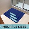 image:imageSmiry Memory Foam Bath Mat 36x24 Extra Soft and Absorbent Bathroom Mats Non Slip Washable Carpet for Floor Shower and Tub BlackNavy Blue