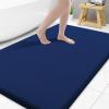 image:imageSmiry Memory Foam Bath Mat 36x24 Extra Soft and Absorbent Bathroom Mats Non Slip Washable Carpet for Floor Shower and Tub BlackNavy Blue