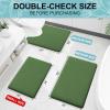 image:imageSmiry Memory Foam Bath Mat 36x24 Extra Soft and Absorbent Bathroom Mats Non Slip Washable Carpet for Floor Shower and Tub BlackOlive Green