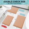 image:imageSmiry Memory Foam Bath Mat 36x24 Extra Soft and Absorbent Bathroom Mats Non Slip Washable Carpet for Floor Shower and Tub BlackPeach