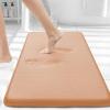image:imageSmiry Memory Foam Bath Mat 36x24 Extra Soft and Absorbent Bathroom Mats Non Slip Washable Carpet for Floor Shower and Tub BlackPeach
