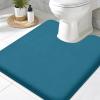 image:imageSmiry Memory Foam Bath Mat 36x24 Extra Soft and Absorbent Bathroom Mats Non Slip Washable Carpet for Floor Shower and Tub BlackPeacock Blue