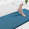 image:imageSmiry Memory Foam Bath Mat 36x24 Extra Soft and Absorbent Bathroom Mats Non Slip Washable Carpet for Floor Shower and Tub BlackPeacock Blue