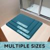 image:imageSmiry Memory Foam Bath Mat 36x24 Extra Soft and Absorbent Bathroom Mats Non Slip Washable Carpet for Floor Shower and Tub BlackPeacock Blue