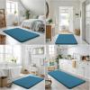 image:imageSmiry Memory Foam Bath Mat 36x24 Extra Soft and Absorbent Bathroom Mats Non Slip Washable Carpet for Floor Shower and Tub BlackPeacock Blue
