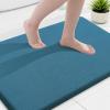 image:imageSmiry Memory Foam Bath Mat 36x24 Extra Soft and Absorbent Bathroom Mats Non Slip Washable Carpet for Floor Shower and Tub BlackPeacock Blue