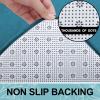 image:imageSmiry Memory Foam Bath Mat 36x24 Extra Soft and Absorbent Bathroom Mats Non Slip Washable Carpet for Floor Shower and Tub BlackPeacock Blue