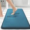 image:imageSmiry Memory Foam Bath Mat 36x24 Extra Soft and Absorbent Bathroom Mats Non Slip Washable Carpet for Floor Shower and Tub BlackPeacock Blue