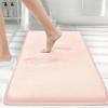 image:imageSmiry Memory Foam Bath Mat 36x24 Extra Soft and Absorbent Bathroom Mats Non Slip Washable Carpet for Floor Shower and Tub BlackPink
