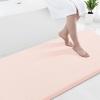 image:imageSmiry Memory Foam Bath Mat 36x24 Extra Soft and Absorbent Bathroom Mats Non Slip Washable Carpet for Floor Shower and Tub BlackPink