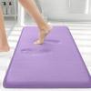 image:imageSmiry Memory Foam Bath Mat 36x24 Extra Soft and Absorbent Bathroom Mats Non Slip Washable Carpet for Floor Shower and Tub BlackPurple