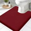 image:imageSmiry Memory Foam Bath Mat 36x24 Extra Soft and Absorbent Bathroom Mats Non Slip Washable Carpet for Floor Shower and Tub BlackRed