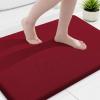 image:imageSmiry Memory Foam Bath Mat 36x24 Extra Soft and Absorbent Bathroom Mats Non Slip Washable Carpet for Floor Shower and Tub BlackRed