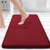 image:imageSmiry Memory Foam Bath Mat 36x24 Extra Soft and Absorbent Bathroom Mats Non Slip Washable Carpet for Floor Shower and Tub BlackRed