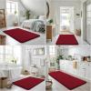 image:imageSmiry Memory Foam Bath Mat 36x24 Extra Soft and Absorbent Bathroom Mats Non Slip Washable Carpet for Floor Shower and Tub BlackRed