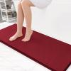 image:imageSmiry Memory Foam Bath Mat 36x24 Extra Soft and Absorbent Bathroom Mats Non Slip Washable Carpet for Floor Shower and Tub BlackRed