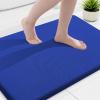 image:imageSmiry Memory Foam Bath Mat 36x24 Extra Soft and Absorbent Bathroom Mats Non Slip Washable Carpet for Floor Shower and Tub BlackRoyal Blue