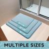 image:imageSmiry Memory Foam Bath Mat 36x24 Extra Soft and Absorbent Bathroom Mats Non Slip Washable Carpet for Floor Shower and Tub BlackSky Blue