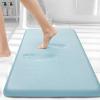 image:imageSmiry Memory Foam Bath Mat 36x24 Extra Soft and Absorbent Bathroom Mats Non Slip Washable Carpet for Floor Shower and Tub BlackSky Blue