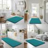image:imageSmiry Memory Foam Bath Mat 36x24 Extra Soft and Absorbent Bathroom Mats Non Slip Washable Carpet for Floor Shower and Tub BlackTeal