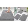 image:imageSmiry Bathroom Rugs and Mats Set of 4 Non Slip Absorbent Shaggy Bath Rug for Tub Shower and Bath Room 30 x 2030x2024x1624x20 Grey