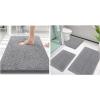 image:imageSmiry Bathroom Rugs and Mats Set of 4 Non Slip Absorbent Shaggy Bath Rug for Tub Shower and Bath Room 30 x 2036x2424x1624x20 Grey