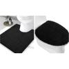 image:imageSmiry Bathroom Rugs and Toilet Lid CoverMachine Wash Dry Non Slip Absorbent Shaggy Bath Rug for Bath Room Shower and Tub UShaped 24 x 20175 x 15 Black