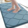 image:imageSmiry Memory Foam Bath Mat 30x20 Ultra Soft NonSlip Bathroom Rugs Plush Water Absorbent Quick Dry and Machine Washable Floor Mat for Shower Tub amp Home Decor Navy BlueAiry Blue