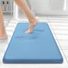 image:imageSmiry Memory Foam Bath Mat 36x24 Extra Soft and Absorbent Bathroom Mats Non Slip Washable Carpet for Floor Shower and Tub BlackBlue