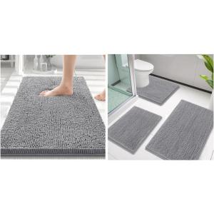 image:imageSmiry Bathroom Rugs and Mats Set of 4 Non Slip Absorbent Shaggy Bath Rug for Tub Shower and Bath Room 30 x 2036x2424x1624x20 Grey
