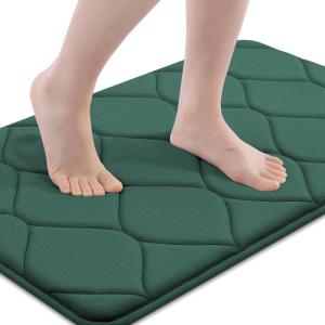 image:imageSmiry Memory Foam Bath Mat 30x20 Ultra Soft NonSlip Bathroom Rugs Plush Water Absorbent Quick Dry and Machine Washable Floor Mat for Shower Tub amp Home Decor Navy BlueHunter Green