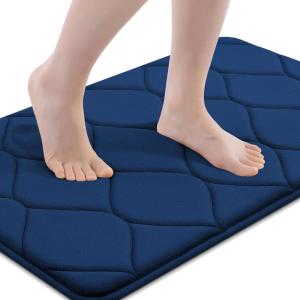image:imageSmiry Memory Foam Bath Mat 30x20 Ultra Soft NonSlip Bathroom Rugs Plush Water Absorbent Quick Dry and Machine Washable Floor Mat for Shower Tub amp Home Decor Navy BlueNavy Blue