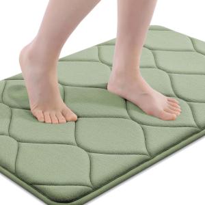 image:imageSmiry Memory Foam Bath Mat 30x20 Ultra Soft NonSlip Bathroom Rugs Plush Water Absorbent Quick Dry and Machine Washable Floor Mat for Shower Tub amp Home Decor Navy BlueSage Green