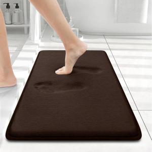 image:imageSmiry Memory Foam Bath Mat 36x24 Extra Soft and Absorbent Bathroom Mats Non Slip Washable Carpet for Floor Shower and Tub BlackBrown