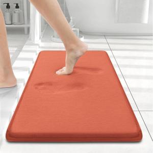 image:imageSmiry Memory Foam Bath Mat 36x24 Extra Soft and Absorbent Bathroom Mats Non Slip Washable Carpet for Floor Shower and Tub BlackCoral