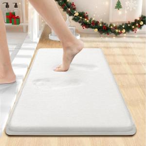 image:imageSmiry Memory Foam Bath Mat 36x24 Extra Soft and Absorbent Bathroom Mats Non Slip Washable Carpet for Floor Shower and Tub BlackIvory White