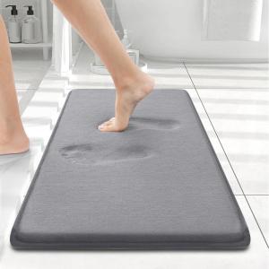 image:imageSmiry Memory Foam Bath Mat 36x24 Extra Soft and Absorbent Bathroom Mats Non Slip Washable Carpet for Floor Shower and Tub BlackMedium Grey