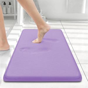image:imageSmiry Memory Foam Bath Mat 36x24 Extra Soft and Absorbent Bathroom Mats Non Slip Washable Carpet for Floor Shower and Tub BlackPurple