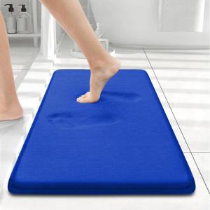 image:imageSmiry Memory Foam Bath Mat 36x24 Extra Soft and Absorbent Bathroom Mats Non Slip Washable Carpet for Floor Shower and Tub BlackRoyal Blue