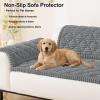 image:imageSmiry Pet Couch Cover for Dogs Washable NonSlip Fuzzy Couch Covers for 3 Cushion Sofa Pet Friendly Soft Thick Furniture Protector Sofa Slipcover Mat for Dogs Dark Grey 276 x 709Grey