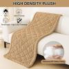 image:imageSmiry Pet Couch Cover for Dogs Washable NonSlip Fuzzy Couch Covers for 3 Cushion Sofa Pet Friendly Soft Thick Furniture Protector Sofa Slipcover Mat for Dogs Dark Grey 276 x 709Camel