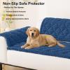 image:imageSmiry Pet Couch Cover for Dogs Washable NonSlip Fuzzy Couch Covers for 3 Cushion Sofa Pet Friendly Soft Thick Furniture Protector Sofa Slipcover Mat for Dogs Dark Grey 276 x 709Navy