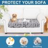 image:imageSmiry Printed Couch Cushion Covers Stretch Soft Couch Covers for Sofa Washable NonSlip Sofa Slipcover Furniture Protector for Indoor and Outdoor 1 Pack RedGrey and Black