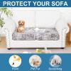 image:imageSmiry Printed Couch Cushion Covers Stretch Soft Couch Covers for Sofa Washable NonSlip Sofa Slipcover Furniture Protector for Indoor and Outdoor 1 Pack RedBrown and White